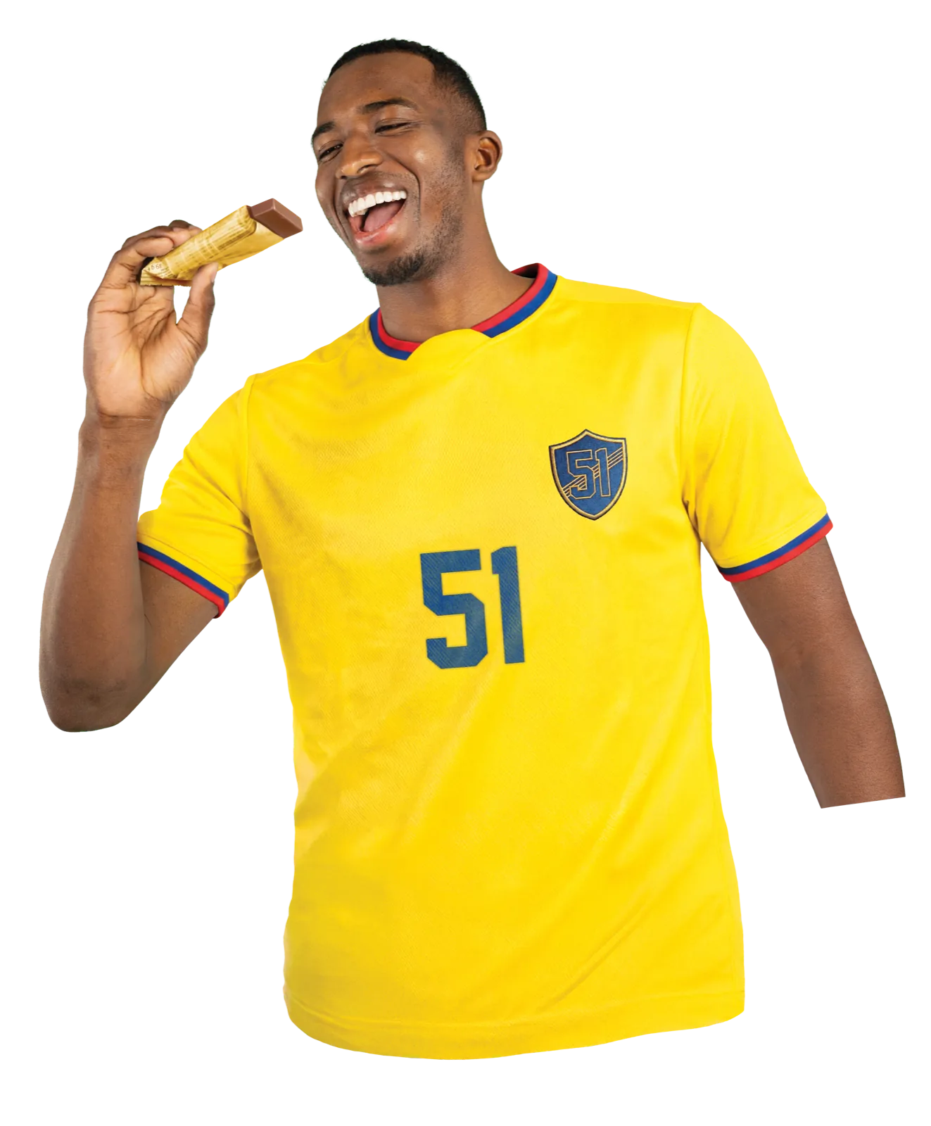 Pacho, la cara de KECRACK, disfrutando un chocolate